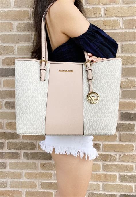 light pink and white michael kors purse|michael kors purses vanilla pink.